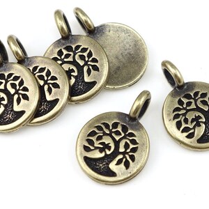 Antique Brass Charms Brass Tree of Life Charms TierraCast TREE Charm You Collection Mini Pendant Bronze Charms Yoga Charms Mindfulness P1325 image 2