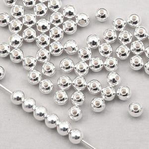 500 Piece Bulk Bag - 3mm SILVER Plated Round Beads Silver Beads Silver Ball Beads Heishi Spacers Metal Beads (FB133)