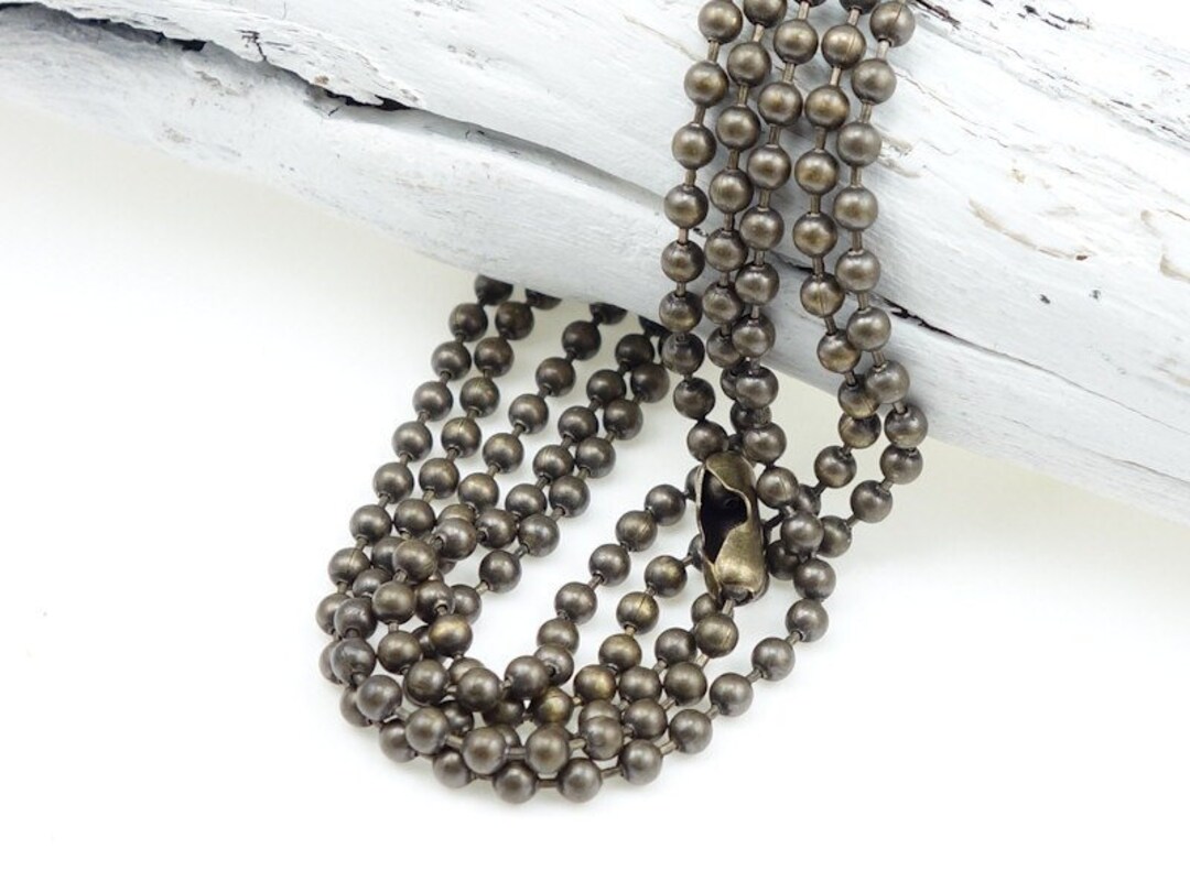 Antique Brass Ball Bead Chain Extra Long 30 Ball Chain Etsy