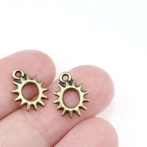 Radiant Sun Charms TierraCast Open Sun Antique Brass Charms Brass Oxide Bronze Charms Celestial Jewelry Charms for Jewelry Making P1098 image 3