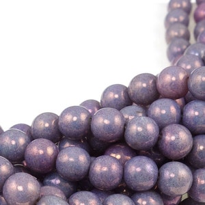 50 Radiant Orchid 6mm Round Beads Czech Glass Druks Lavender Plum Light Purple Beads Luster Opaque Amethyst image 3