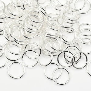 100 8mm 18g Silver Plated Jumprings 18 Gauge Silver Jump Rings Open Shiny Bright Silver Findings FS30S image 3