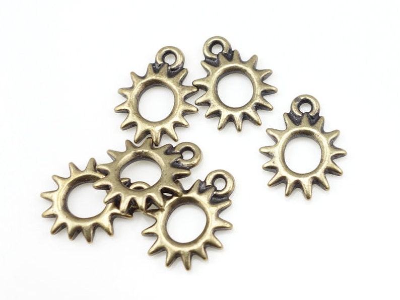 Radiant Sun Charms TierraCast Open Sun Antique Brass Charms Brass Oxide Bronze Charms Celestial Jewelry Charms for Jewelry Making P1098 image 2