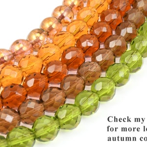 10mm Faceted Firepolish Czech Glass Beads OLIVINE GREEN color Fire Polish Beads for Fall and Autumn Jewelry image 4