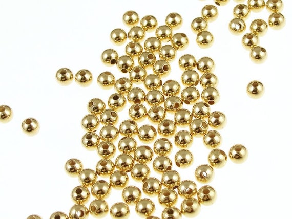 Bronze 3mm Small Round Beads Metal Spacer Beads 100 Pcs Tiny Beads