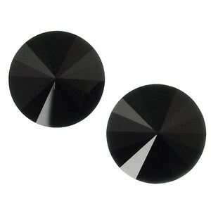 14mm JET Swarovski Rivoli Stones Onyx Black Crystals Article 1122 14mm Rivolis image 1