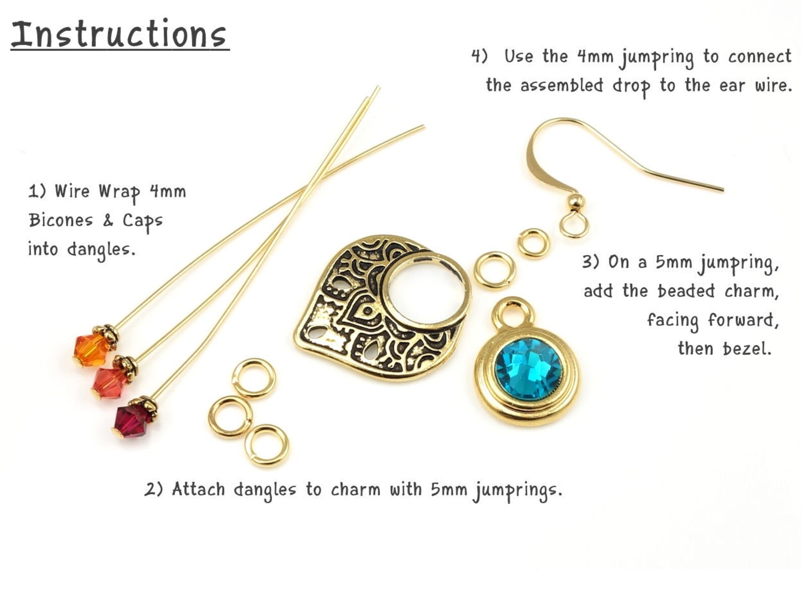 Gold Earrings Kit DIY Jewelry Kit Do It Yourself Earrings Etsy