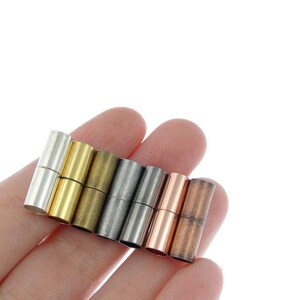 4 Sets Magnetic Kumihimo Clasps Antique Copper Plated 6mm Inner Diameter Kumihimo End Caps Supplies Cord End KH59 image 2