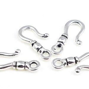 TierraCast CLASSIC HOOK in Antique Silver Hook Clasp Findings Silver Necklace Findings PF403 image 2