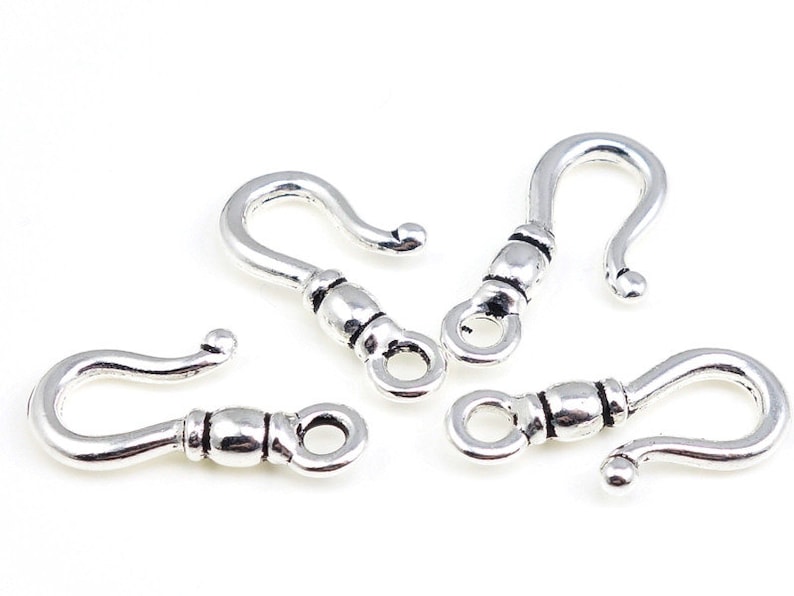 TierraCast CLASSIC HOOK in Antique Silver Hook Clasp Findings Silver Necklace Findings PF403 image 2