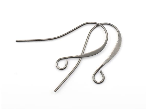 144 Piece Bulk Bag of Tall French Hooks - GUNMETAL Earring Wires - Gun Metal Plated Findings Ear Hooks Fishook Wires   #FB700