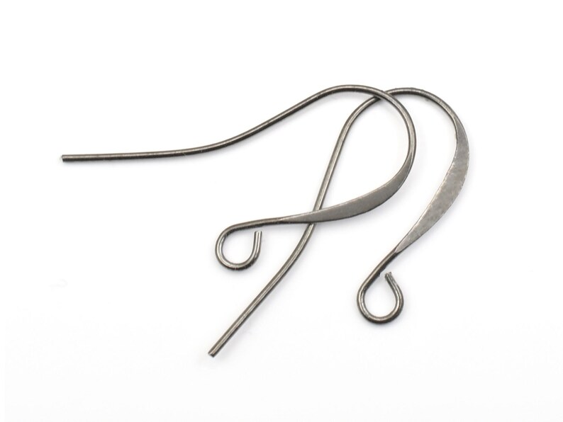 144 Gunmetal Earring Findings Gun Metal Ear Findings Tall French Hook Ear Wires Black Oxide Jewelry Supplies FB1-GM Bild 1