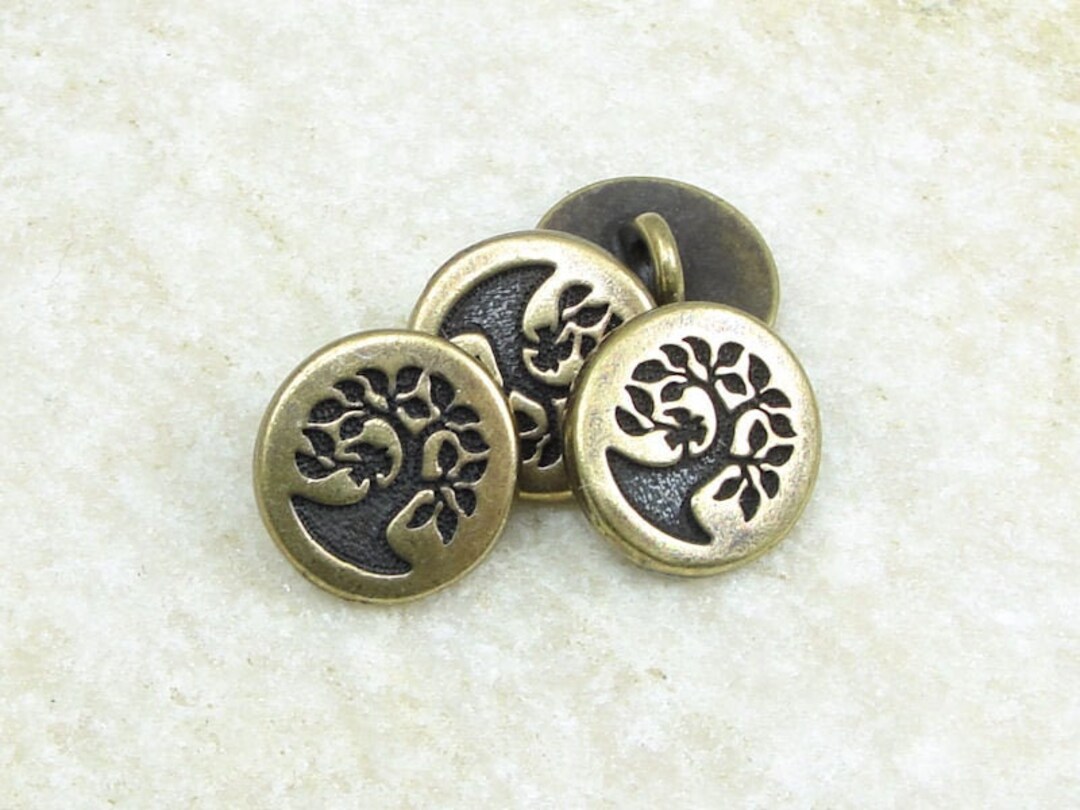 12mm Antique Brass Button Clasp Findings - Tierracast Button Findings ...