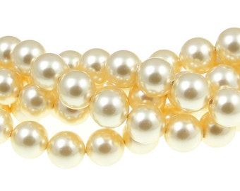 LIGHT GOLD 8mm Swarovski Pearls Cream Golden Pearls Article 5810 8mm Swarovski Crystal Pearls