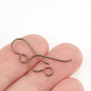 Niobium Light Antique Brass Earring Wires BRONZE Niobium Earring Findings TierraCast Ear Findings Hooks Fishhook Earrings 90-5177-01 PH31 zdjęcie 3