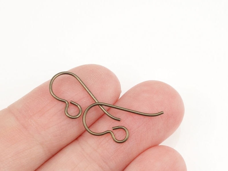 Niobium Light Antique Brass Earring Wires BRONZE Niobium Earring Findings TierraCast Ear Findings Hooks Fishhook Earrings 90-5177-01 PH31 image 3