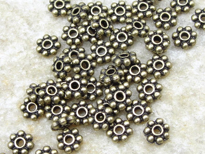 On Sale Now Smooth Round Spacer Beads For 2mm Round leather Cord Antique Dark Brass Z2463 Qty 50