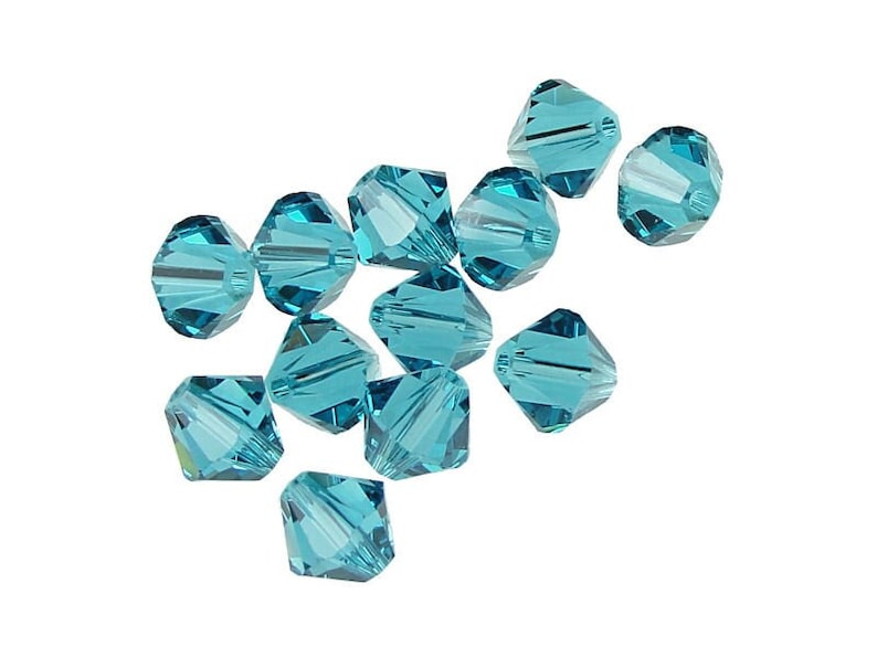 12 INDICOLITE 6mm Swarovski Bicone Beads Deep Teal Blue Beads 5328 5301 Swarovski Beads Blue Green Crystal Beads 6mm Bicones image 1