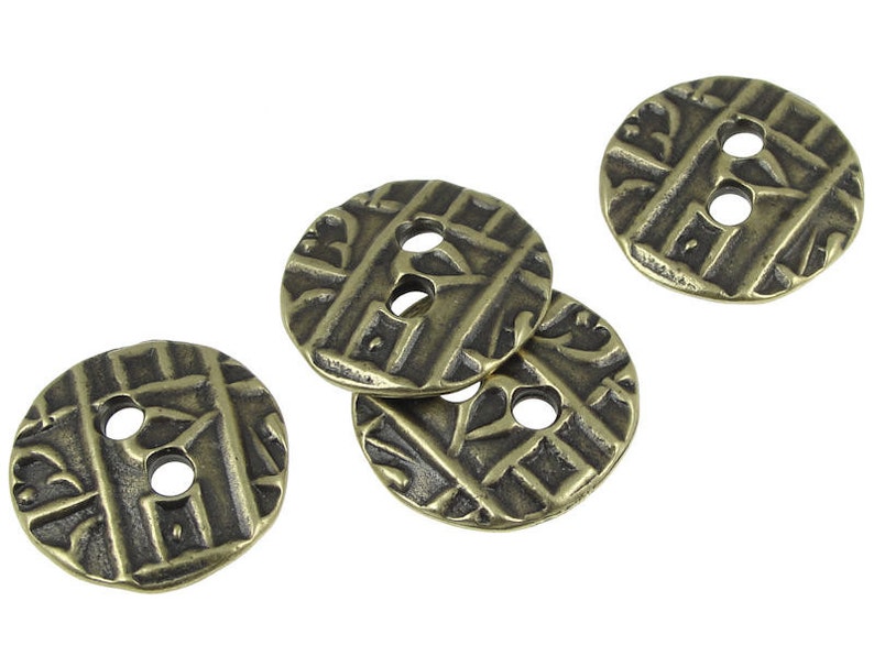 Tierracast ROUND COIN Button Findings Antique Brass Buttons Etsy