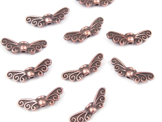 Antique Copper Beads Copper Wing Beads TierraCast Fairy Wing Beads for  Jewelry Making Copper Angel Wing Beads Tierra Cast Pewter (P21)