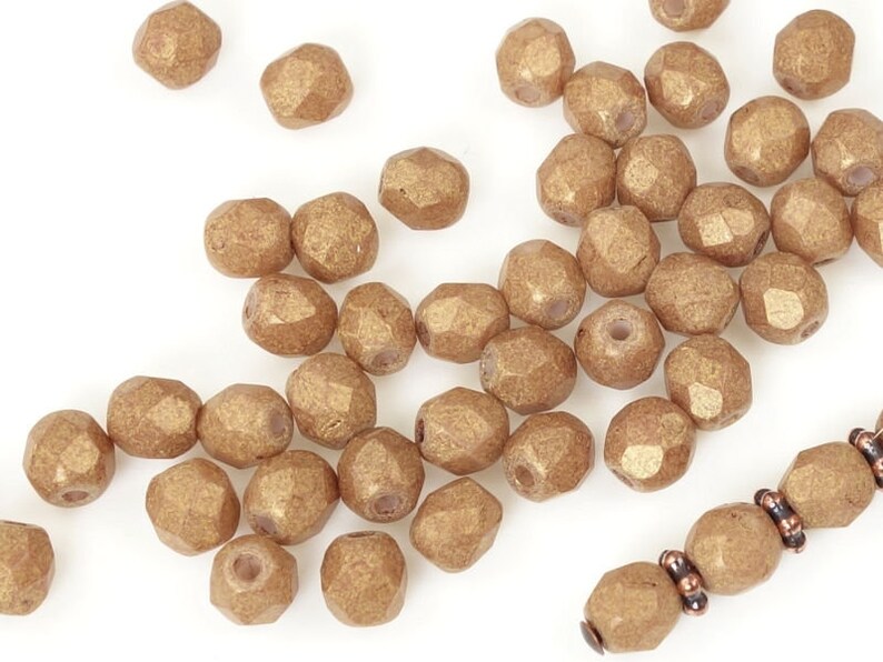 Dark Tan Autumn Fall Colors 50 4mm Firepolish Beads PACIFICA MACADAMIA 4mm Faceted Czech Glass Beads Opaque Medium Brown Beads