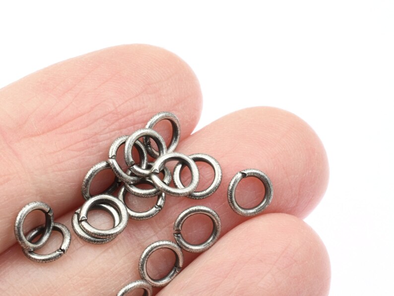 144 18 gauge 6mm Dark Antique Silver Plated Jump Ring Findings 6mm Jumprings Open Jump Ring Jewelry Findings for Jewelry Making PS169 image 2