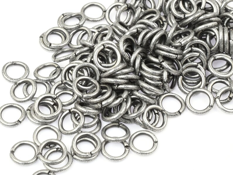 144 18 gauge 6mm Dark Antique Silver Plated Jump Ring Findings 6mm Jumprings Open Jump Ring Jewelry Findings for Jewelry Making PS169 image 1