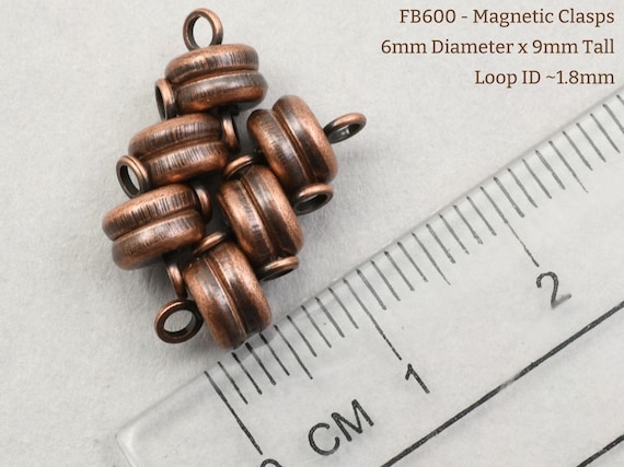 6+ Magnetic Clasp Findings - 6mm X 9mm ANTIQUE COPPER Mag Clasp