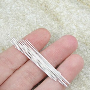 50PCS Sterling Silver Headpins – 2.5 Inch, 22 Gauge, Domed Head For Jewelry Making