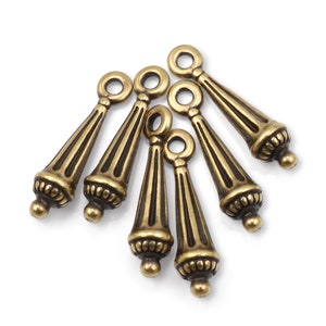 Antique Brass Charms TierraCast Column Drop 19mm Tall Column Charm Bali Charms Tierra Cast Pewter image 2