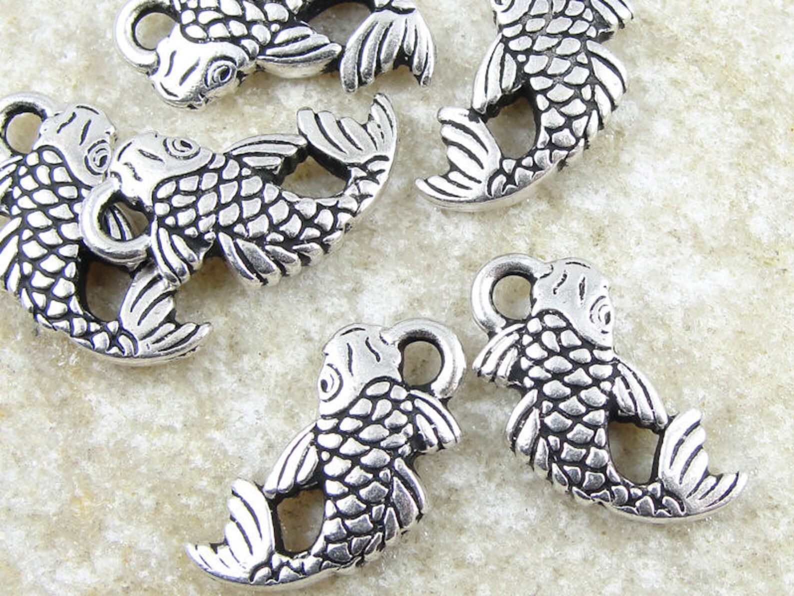 Tierracast KOI FISH Charms Antique Silver Charms Japanese Etsy