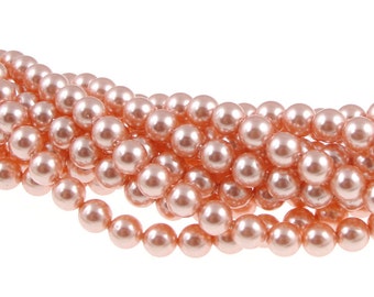 100 ROSE PEACH 5mm Swarovski Pearls Rose Peach Crystal Pearls Swarovski 5810 5mm Pearls