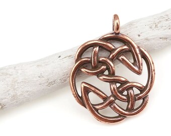 Celtic Pendants - Antique Copper Pendants - 29mm TierraCast Open Knot Pendant - Celtic Knotwork Knot Work - Jewelry Making (P816)