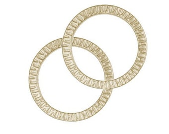 Extra Large Textured Metal Rings - Double Sided Bright Gold Rings - 1 1/4" Radiant Rings by TierraCast Pewter (P633)