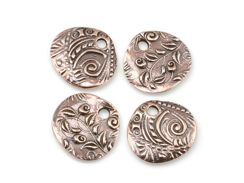 Bohemian Charms Antique Copper Charms TierraCast 5/8 JARDIN Charms Flower Nature Woodland Fern Woodland P1741 image 1