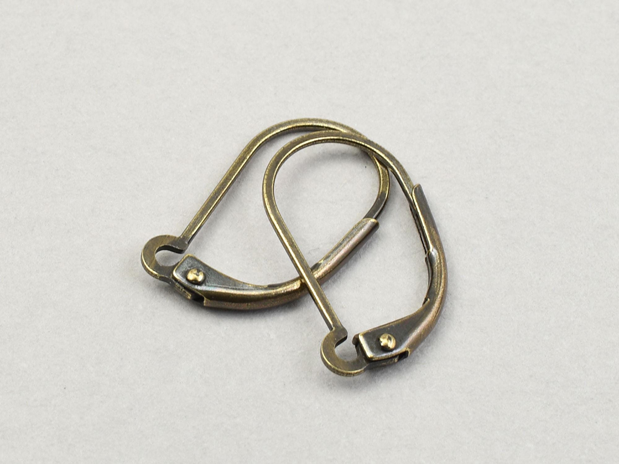 Open Loop Interchangeable Leverback Earring Findings - ANTIQUE BRASS  Leverback Ear Hooks - Dark Brass Bronze Finish Lever Back Wires #FB741 -  Etsy, image size:2000x1500