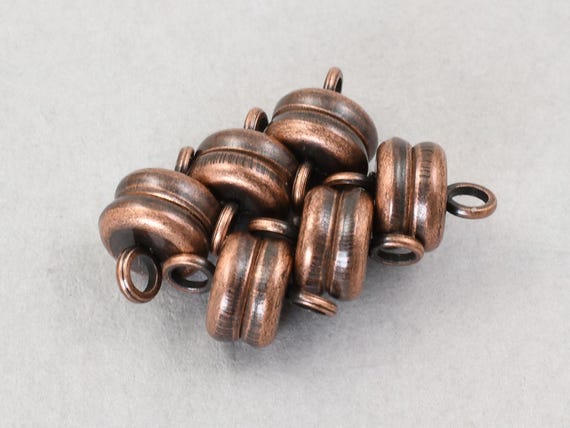 6+ Magnetic Clasp Findings - 6mm X 9mm ANTIQUE COPPER Mag Clasp