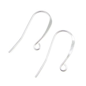 50 Sterling Earring Wires - Sterling Silver Ear Findings - Tall French Hook Earrings - 25mm 1" Ear Wires - Sterling Findings  SSFH7