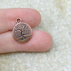 Antique Copper Tree of Life Charms by TierraCast Tree Charms for Copper Jewelry Nature Woodland Charm P785 image 2