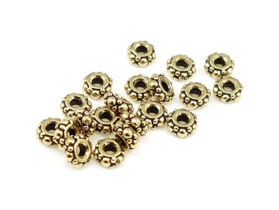 20 Gold Beads 4mm Antique Gold Spacer Beads Small Turkish - Etsy