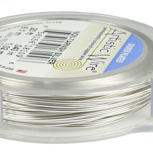 Plated Silver Wire 18 Gauge - 20 Ft Spool ARTISTIC WIRE by Beadalon USA Made Tarnish Resistant Copper Core Silver Wire for Wire Wrapping