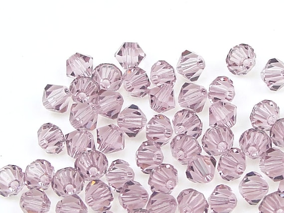 48 LIGHT AMETHYST 4mm Xilion Bicones 5301 5328 Swarovski Crystal Beads - Light Purple Beads - Swarovski Beads 4mm Bicone Beads