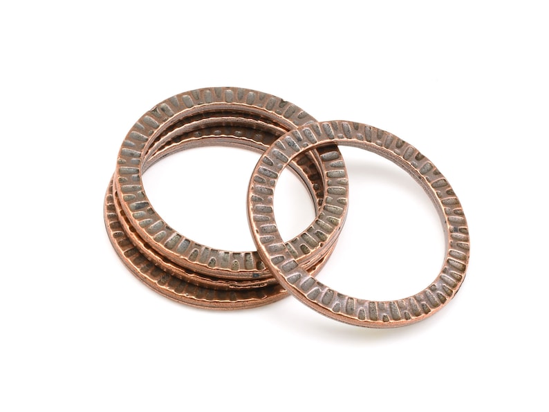 Large Antique Copper Rings TierraCast RADIANT RING Tierra Cast 1 1/4 Textured Metal Ring 32mm Diameter P634 Bild 1