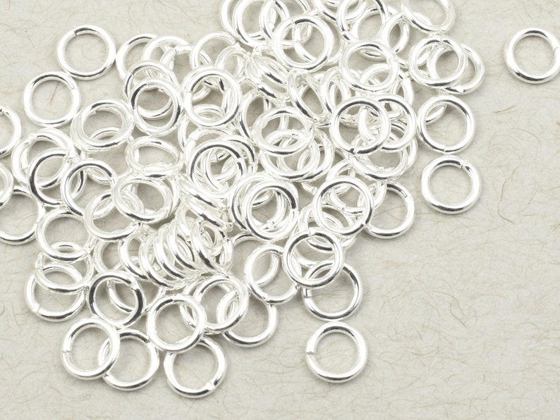 100 6mm 18g Silver Plated Jumprings 18 Gauge Silver Jump Rings Open Shiny Bright Silver Findings FS29S image 1