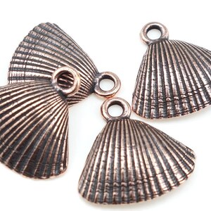 Antique Copper Charms Seashell Charms 18mm Sea Shell Pendant TierraCast Shell Charms Beach Charms Summer Charms Ocean Sea Nautical P1299 image 3