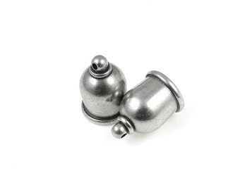 8mm Kumihimo Caps - Antique Pewter Kumihimo Cord Caps - TierraCast TAJ Cord Ends Kumihimo Supplies Findings (PF2073)