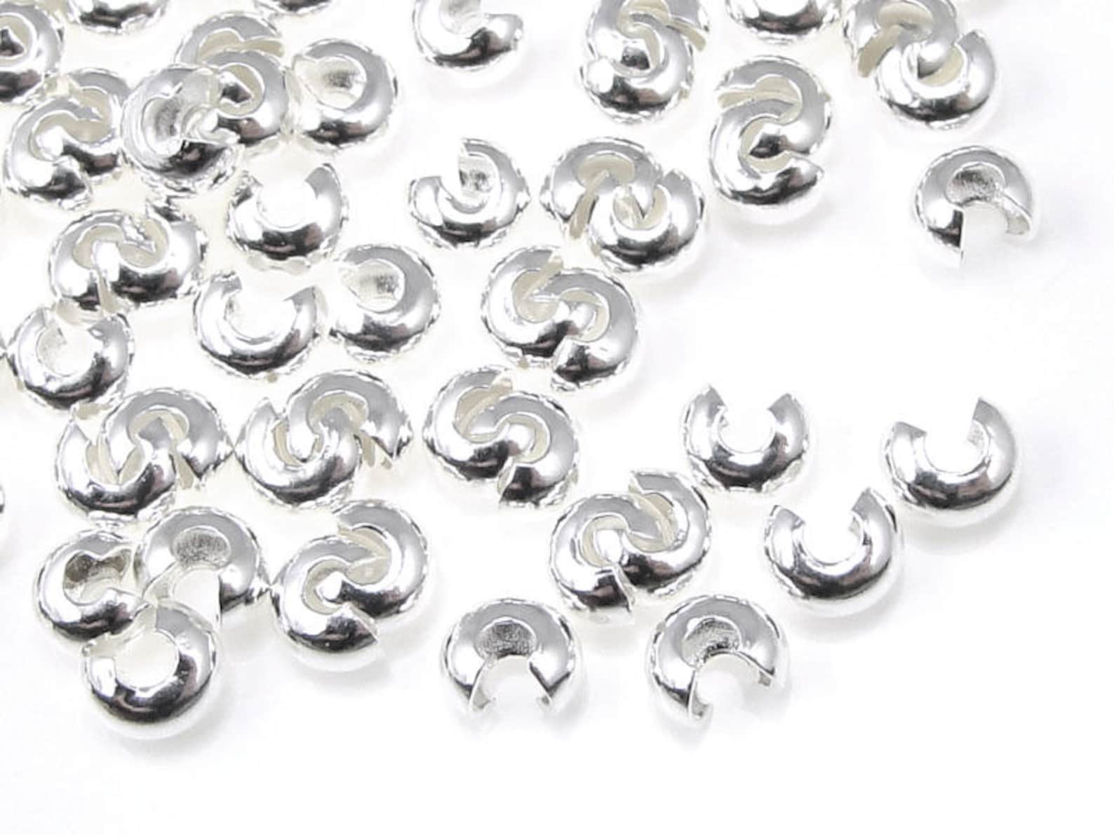 144 3mm Crimp Covers Silver Crimp Covers Bright Plated Etsy