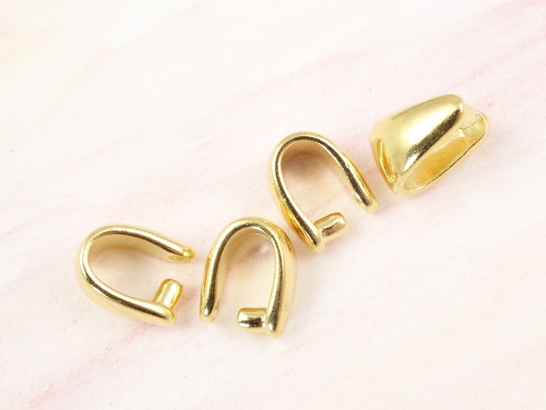 TierraCast Smooth Pinch Bail Bright Gold Squeeze Bail Etsy