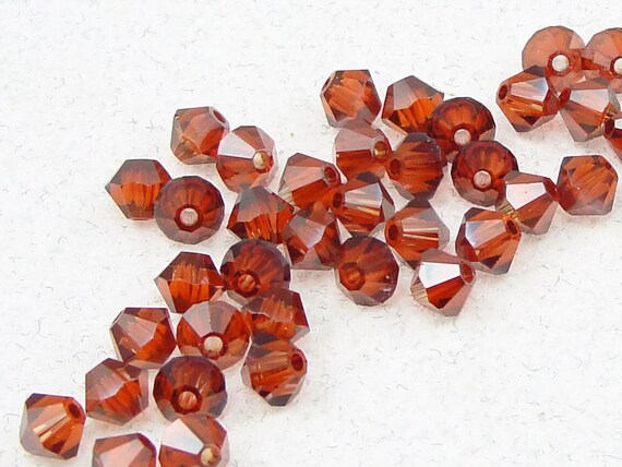 48 LT PEACH SWAROVSKI CRYSTAL # 5301 BICONE BEADS 4MM