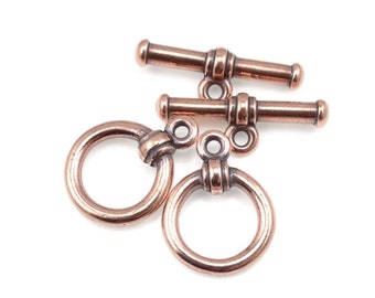 Copper Toggle Clasp Findings Antique Copper Bar and Ring TierraCast Toggles Dark Copper Findings (PF189)